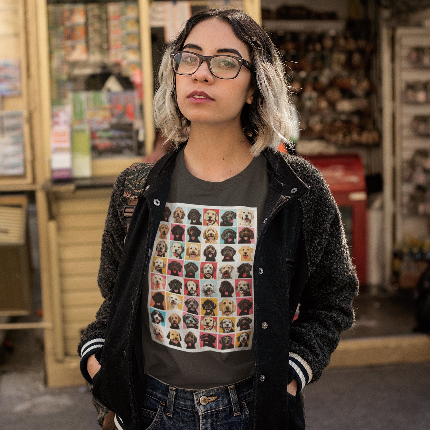 Mega Doodle Dogs Nagel/Warhol-Inspired T-Shirt