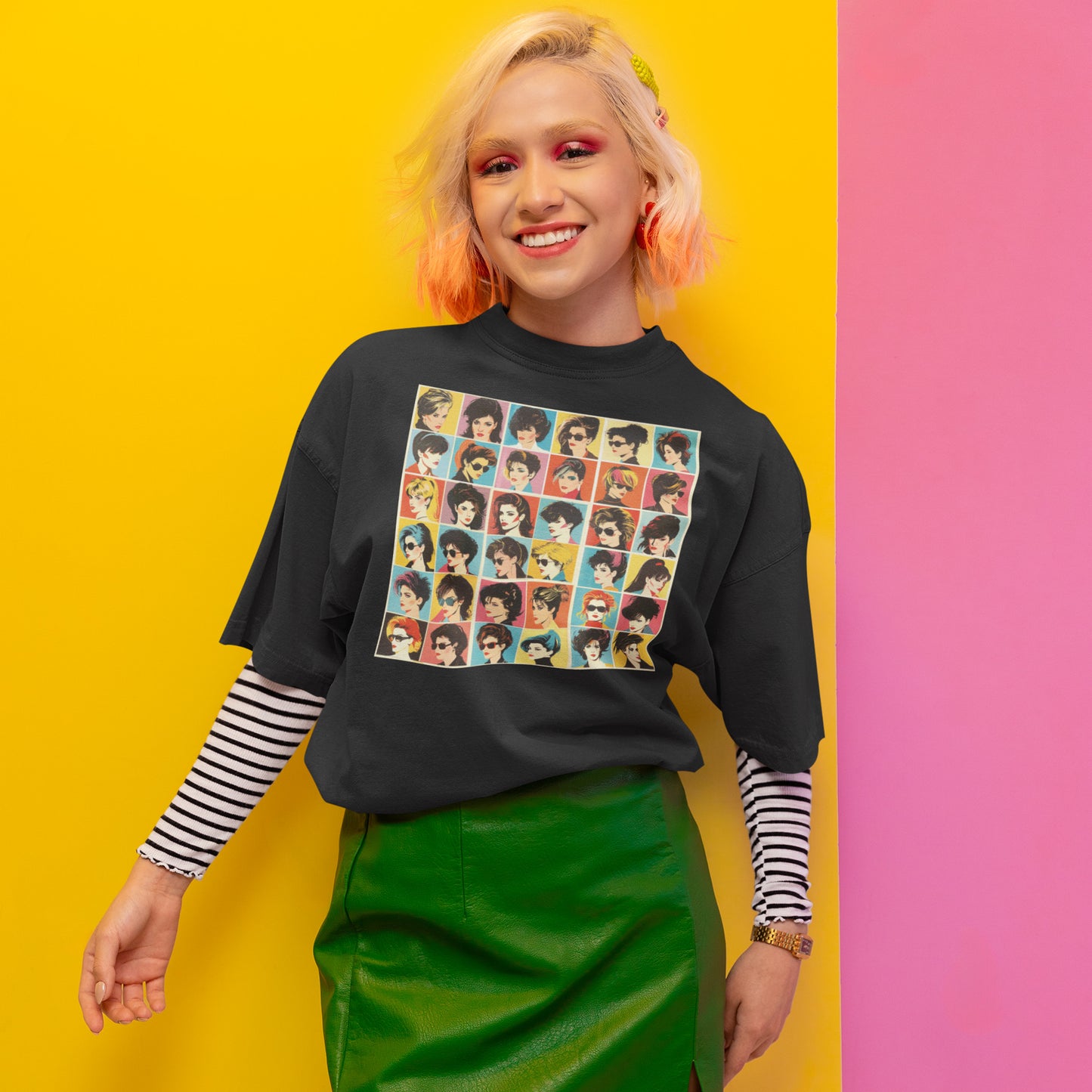 80s Hair Styles Patrick Nagel-Inspired T-Shirt