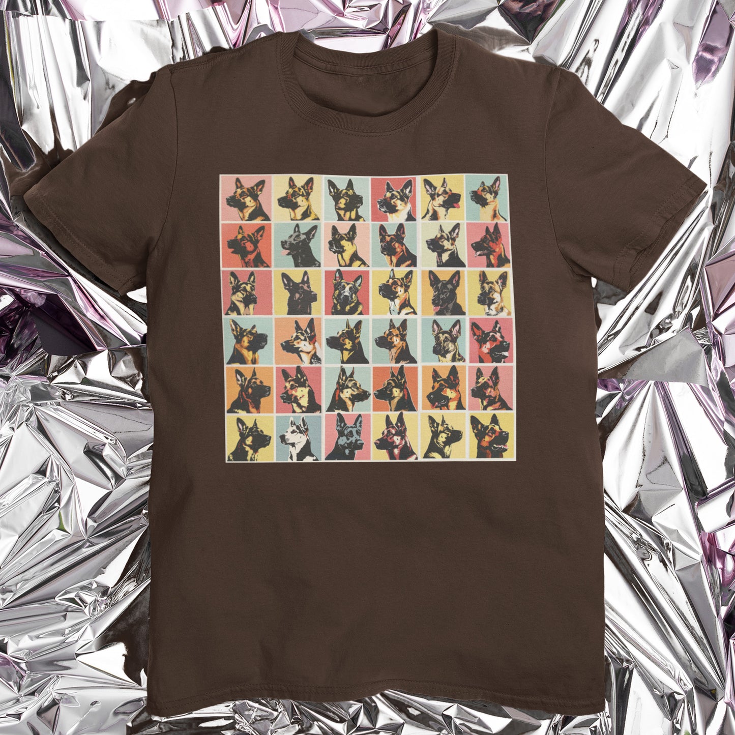 German Shepherd Dog Patrick Nagel-Inspired T-Shirt