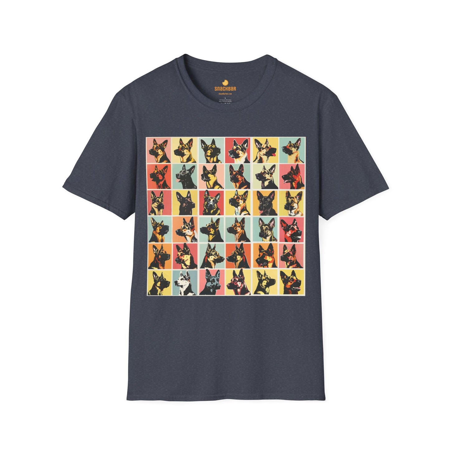 German Shepherd Dog Patrick Nagel-Inspired T-Shirt