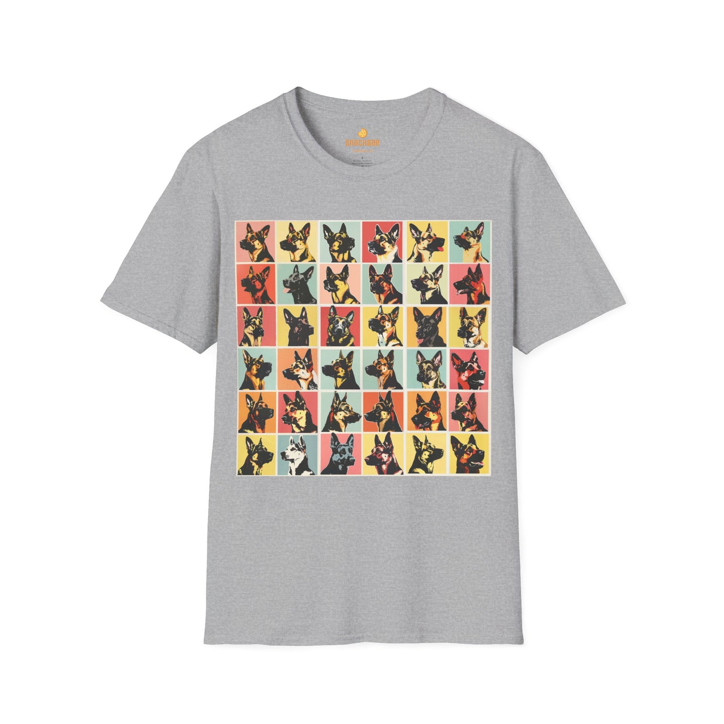 German Shepherd Dog Patrick Nagel-Inspired T-Shirt