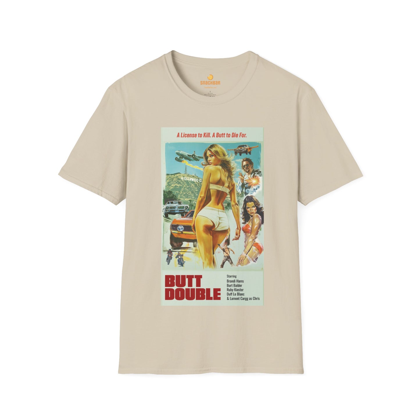 Butt Double 70s Exploitation Poster T-Shirt