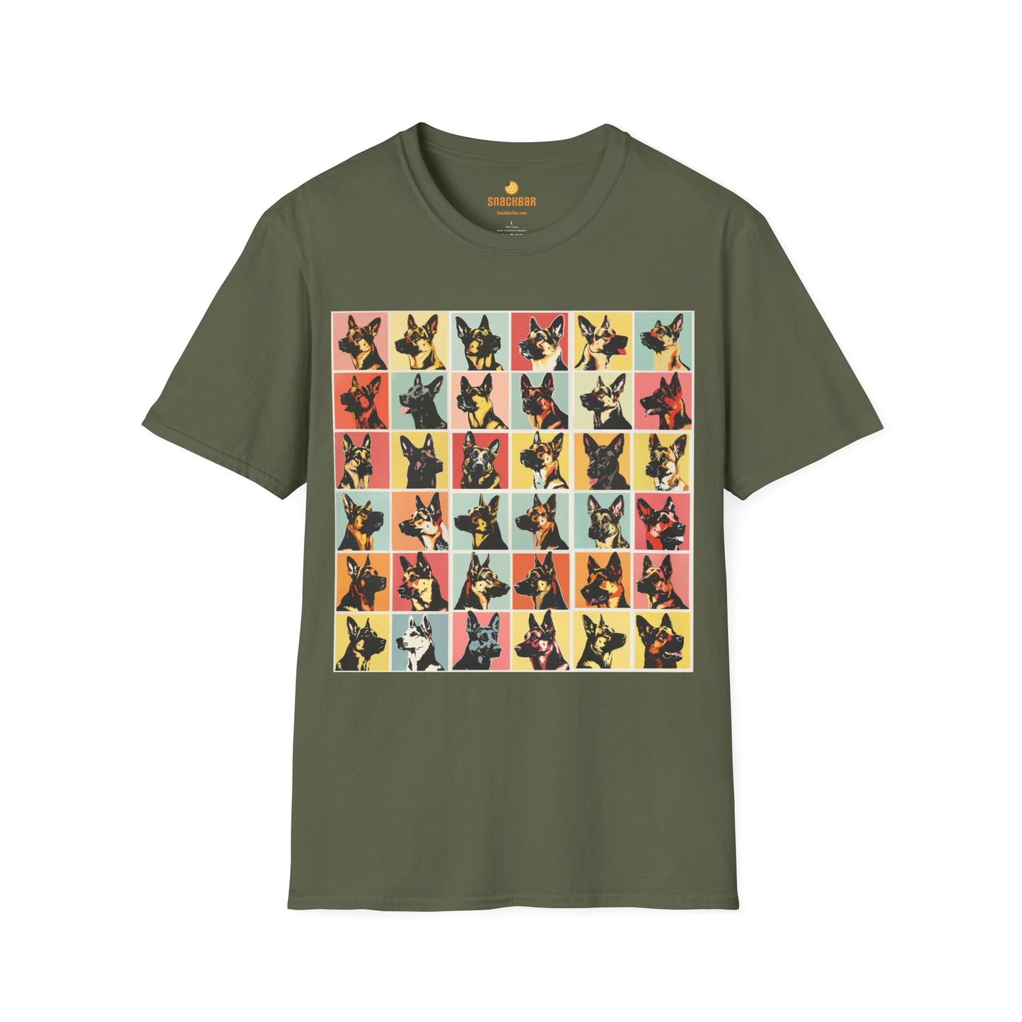 German Shepherd Dog Patrick Nagel-Inspired T-Shirt