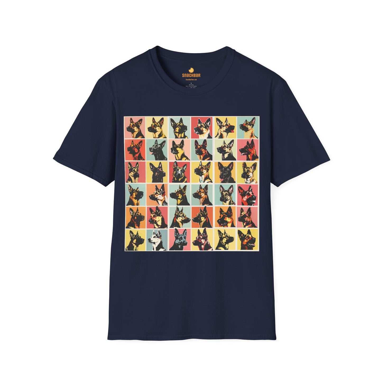 German Shepherd Dog Patrick Nagel-Inspired T-Shirt