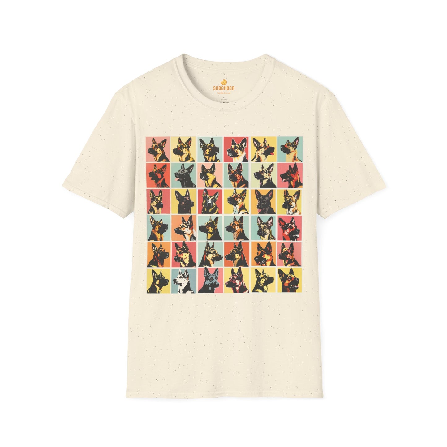 German Shepherd Dog Patrick Nagel-Inspired T-Shirt