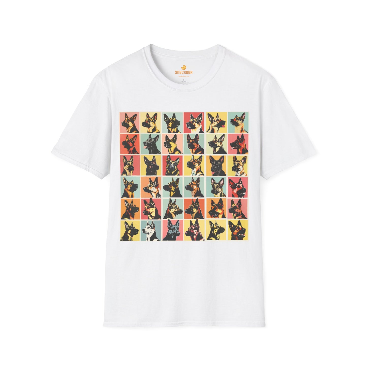 German Shepherd Dog Patrick Nagel-Inspired T-Shirt